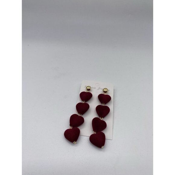 Plush Hearts Dangle Earrings - Picture 4 of 5